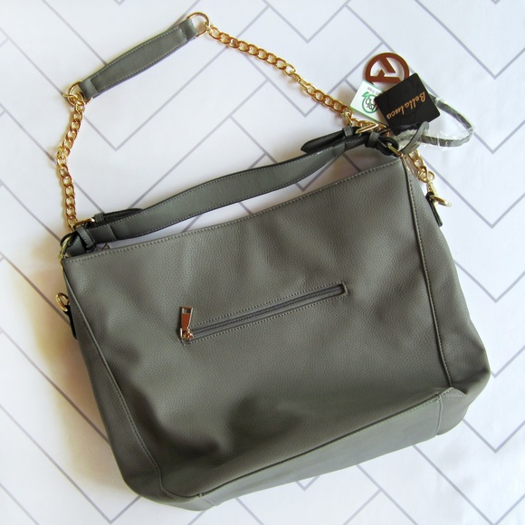 Bella Luca Handbags - Bella Luca Large Vegan Leather Grey Purse NEW